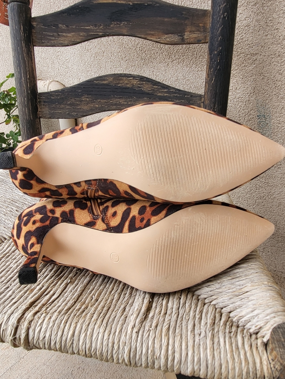 Coutgo Leopard Print Women's Kitten Heel Pointed Toe Booties- 9.5 - Picture 8 of 16